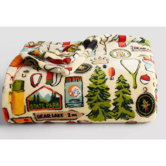 Other - The Big One Camping  Plush Throw Blanket